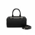 Black Barrel Bag - Front, Black Handle