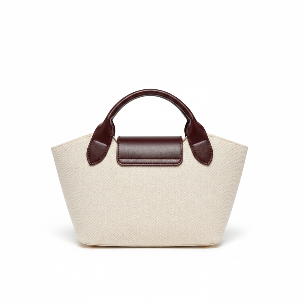 Canvas Mini Tote Back View - White Background