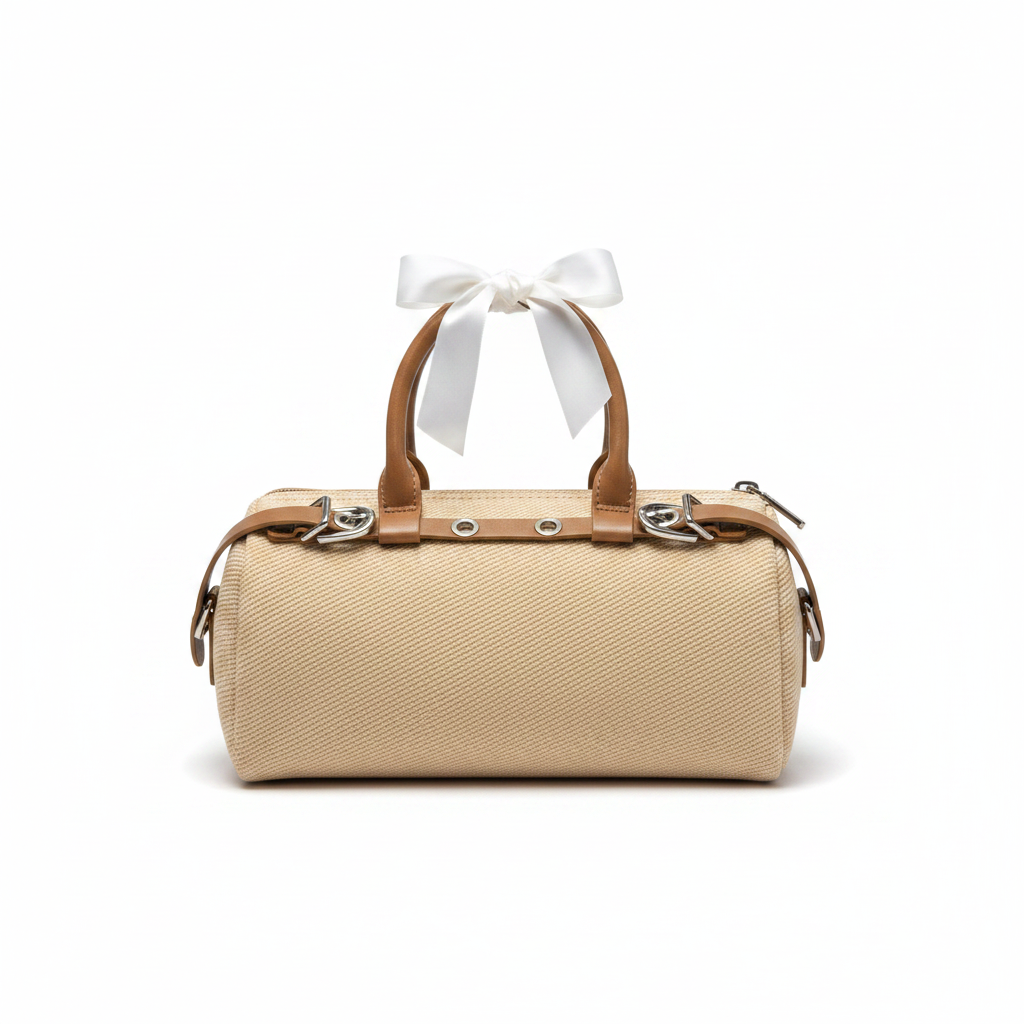 Cream Barrel Bag - Side