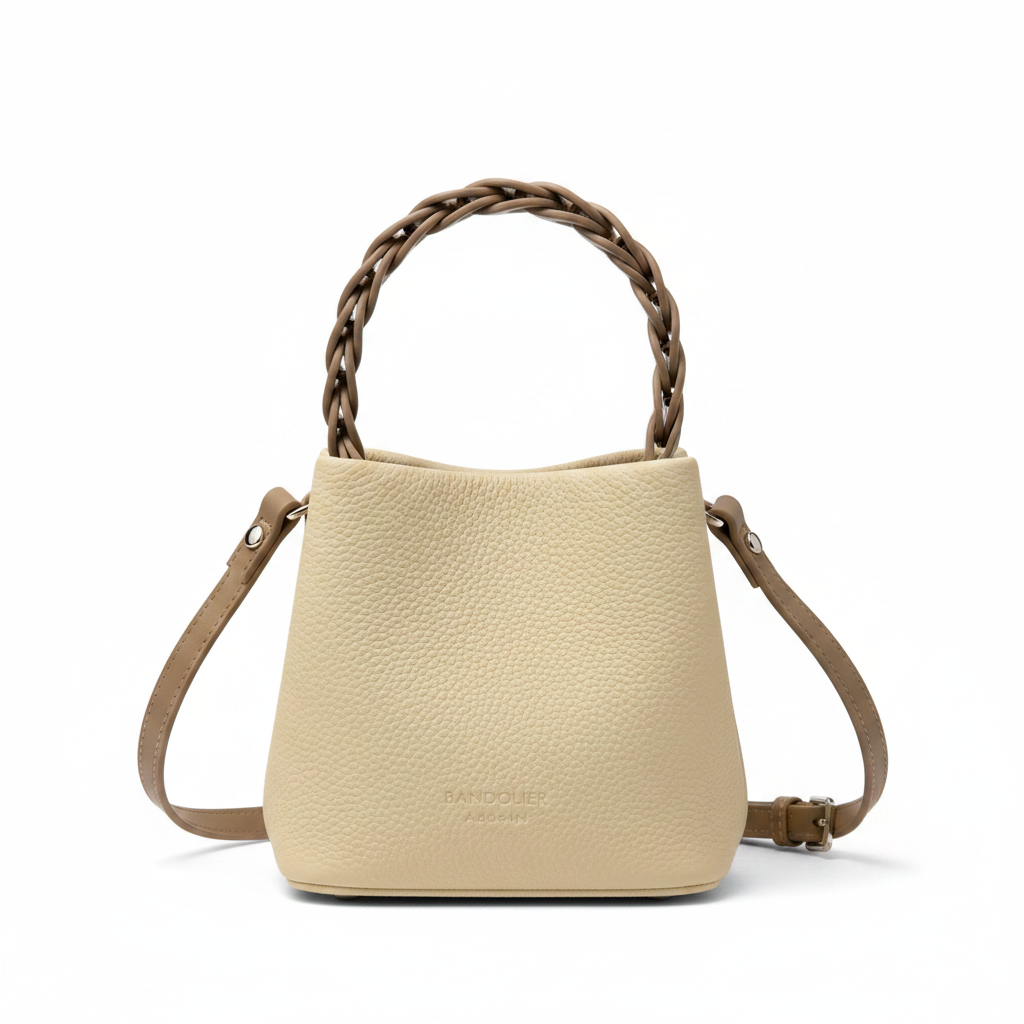 Cream Bucket Bag - Front