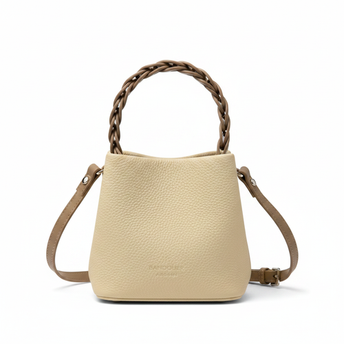 Cream Bucket Bag - Front