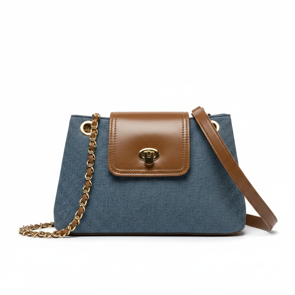 Denim Crossbody Bag - Detail View