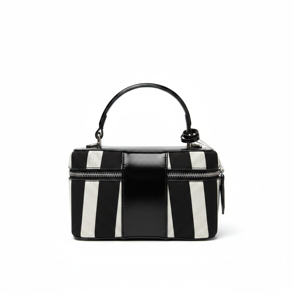 Striped Vanity Box Bag - Back