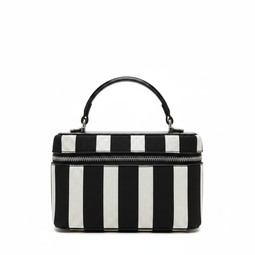 Striped Vanity Box Bag - Front