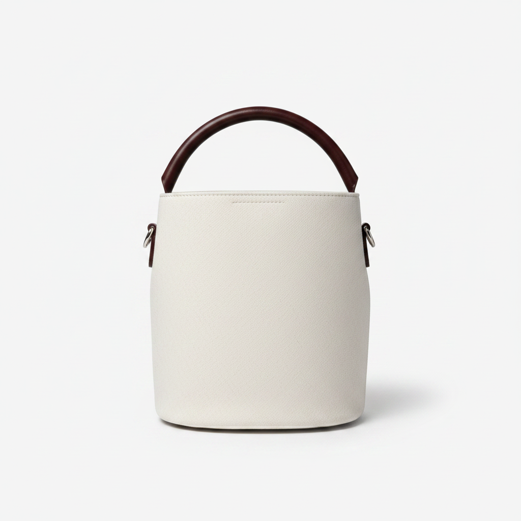 White Bucket Bag - Front